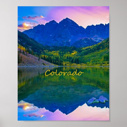 Colorado Rocky Mountains en Lake Poster (Voorkant)