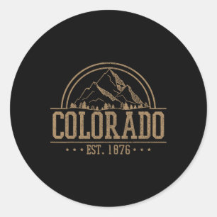 Colorado - Rocky Mountains Gesticht in 1876 Wandel Ronde Sticker