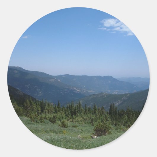 Colorado Rocky Mountains Panorama Ronde Sticker (Voorkant)