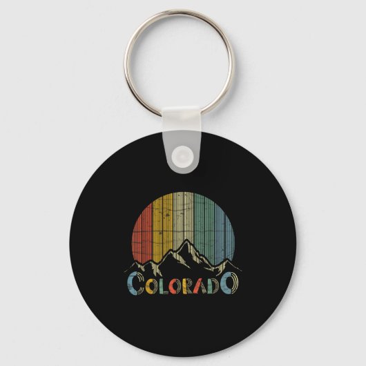 Colorado Rocky Mountains retro skiën kamperen Sleutelhanger (Voorkant)