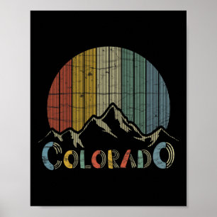 Colorado Rocky Mountains Retro T-shirt Skiën Campi Poster