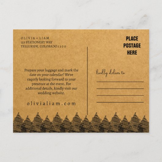 Colorado Rocky Mountains Save the Date Kaart (Achterkant)