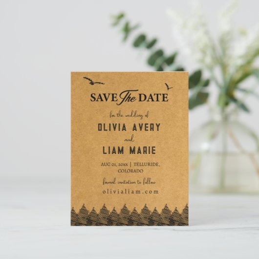 Colorado Rocky Mountains Save the Date Kaart (Staand voorkant)