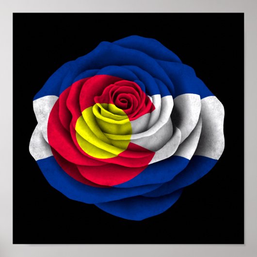 Colorado Roos Vlag op zwart Poster (Voorkant)