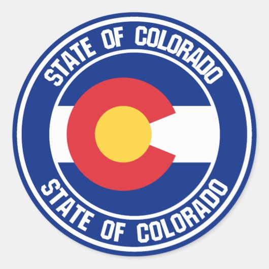 Colorado Round Emblem Ronde Sticker (Voorkant)