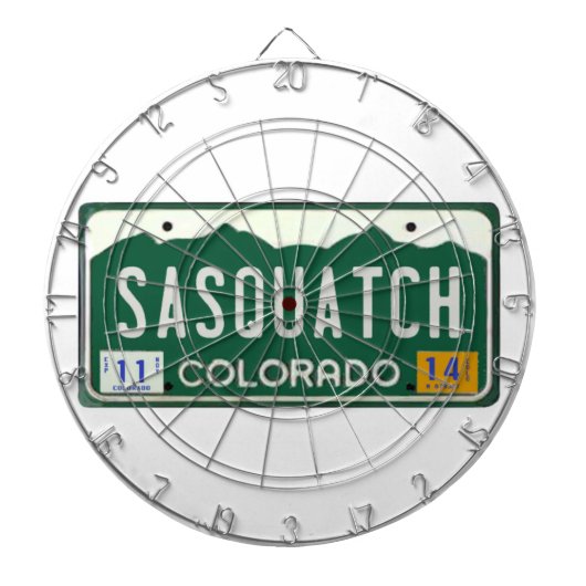 Colorado Sasquatch License Bord Dartbord (Voorkant)