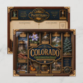Colorado Shadow Box 3D Figuur Staat Briefkaart (Voorkant / Achterkant)
