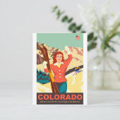 Colorado Ski Meisje Briefkaart (Staand voorkant)