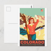 Colorado Ski Meisje Briefkaart (Voorkant / Achterkant)