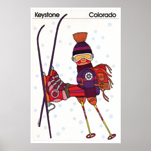 Colorado Ski Poster Skisport Retro Kunst (Voorkant)