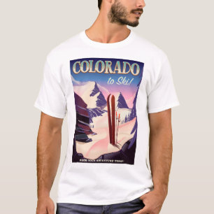 Colorado Ski print - USA vintage ski sportposter T-shirt