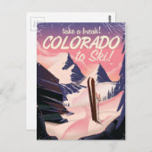 Colorado Ski retro-reisposter Briefkaart (Voorkant / Achterkant)