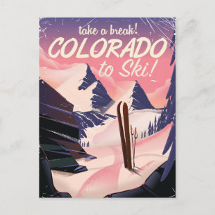 Colorado Ski retro-reisposter Briefkaart