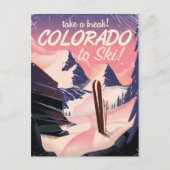 Colorado Ski retro-reisposter Briefkaart (Voorkant)