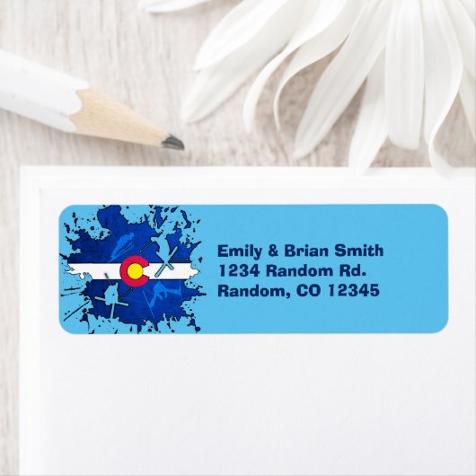  Colorado ski splatter retourlabels Etiket (Insitu)