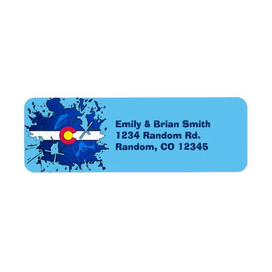  Colorado ski splatter retourlabels Etiket (Voorkant)