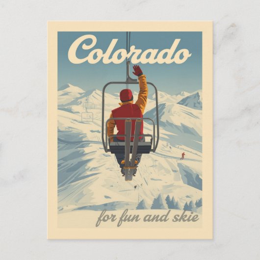  Colorado Skiën Reizen Briefkaart (Voorkant)