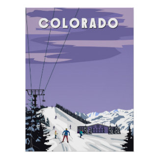 Colorado Skigebied poster vintage Aspen