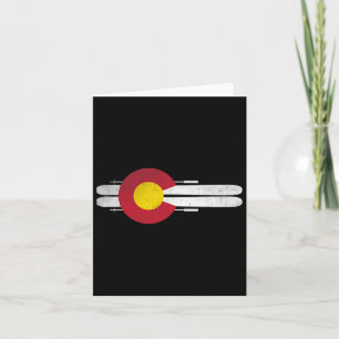 Colorado Skiing Shirt Colorado Flag Skis Mannen vr Kaart