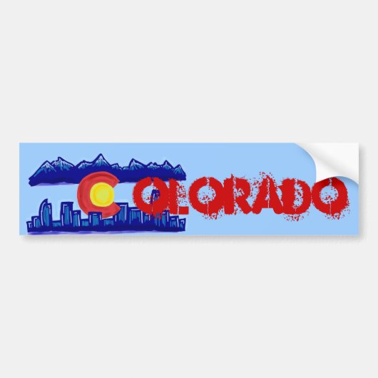 Colorado skyline bumpersticker (Voorkant)