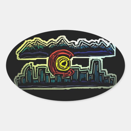 Colorado skyline fade stickers (Voorkant)
