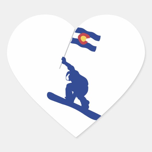 Colorado Snowboard Flag Hart Sticker (Voorkant)