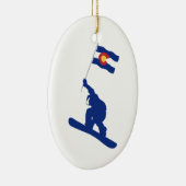 Colorado Snowboard Flag Keramisch Ornament (Rechts)