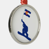 Colorado Snowboard Flag Metalen Ornament (Rechts)