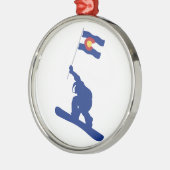 Colorado Snowboard Flag Metalen Ornament (Links)