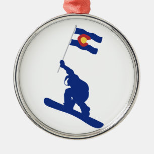 Colorado Snowboard Flag Metalen Ornament