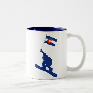 Colorado Snowboard Flag Tweekleurige Koffiemok