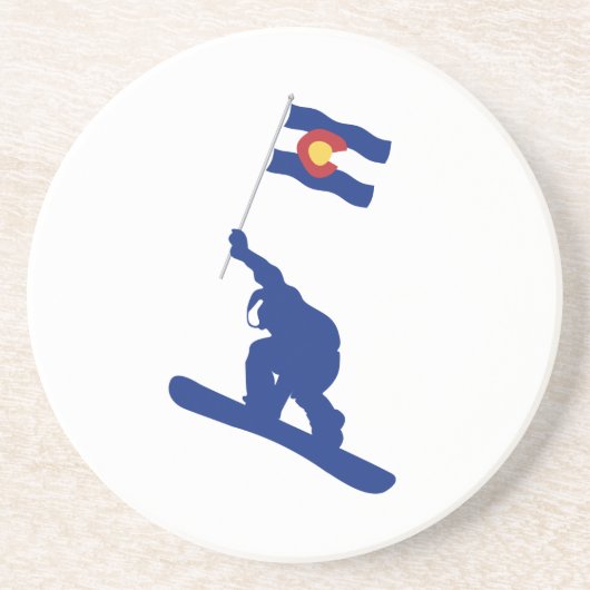 Colorado Snowboard Flag Zandsteen Onderzetter (Voorkant)