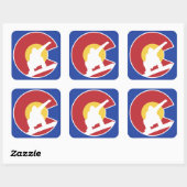 Colorado Snowboard Vierkante Sticker (Vel)