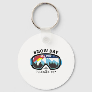 Colorado Snowboarden Snow Rocky Skiing Mountain D Sleutelhanger