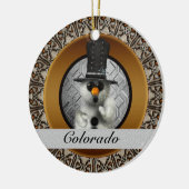 Colorado Snowman-kerstversiering Keramisch Ornament (Links)