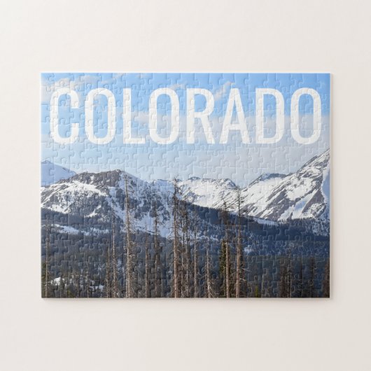 Colorado Snowy Mountains Typografie en Foto Legpuzzel (Horizontaal)