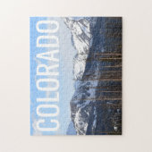 Colorado Snowy Mountains Typografie en Foto Legpuzzel (Verticaal)