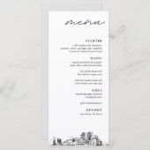Colorado Spring Skyline Modern Wedding Dinner Menu (Voorkant / Achterkant)