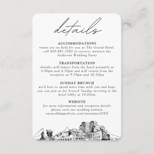 Colorado Springs bruiloft details behuizing Kaart (Voorkant)