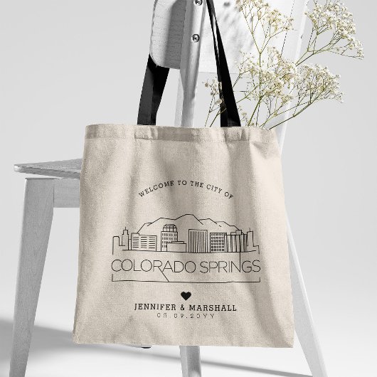 Colorado Springs bruiloft | Gestileerde skyline Tote Bag