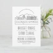 Colorado Springs bruiloft | Skyline uitnodiging (Staand voorkant)