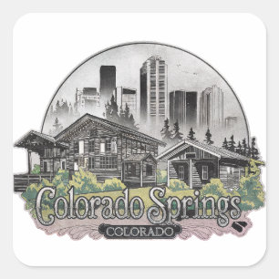 Colorado Springs City Colorado State, Verenigde St Vierkante Sticker
