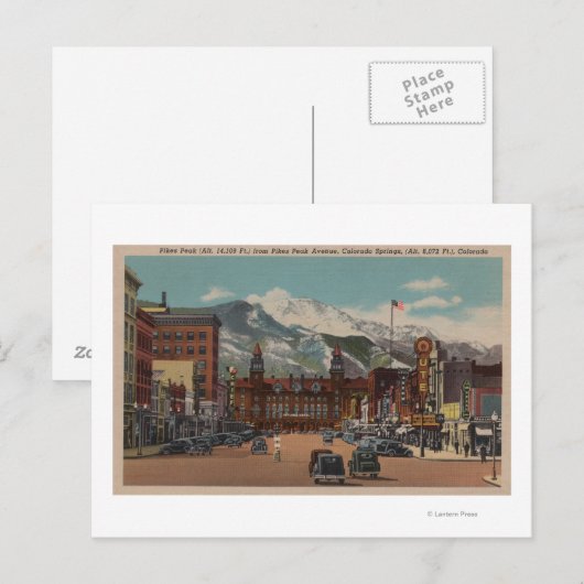 Colorado Springs, CO Briefkaart (Voorkant / Achterkant)