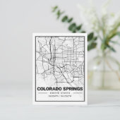 Colorado Springs CO Carolina USA Travel City Map Briefkaart (Staand voorkant)