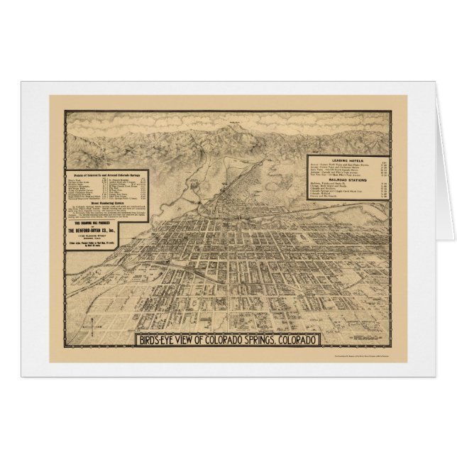 Colorado Springs, CO Panoramic Map - 1909 (Voorkant Horizontaal)