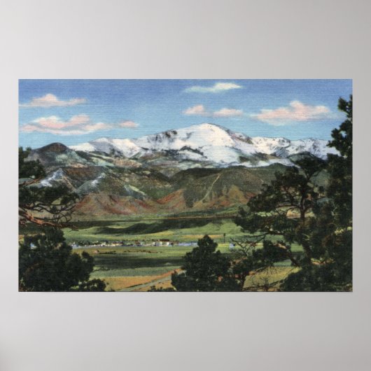 Colorado Springs, CO - Pikes Peak Poster (Voorkant)