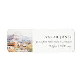 Colorado Springs, Colorado Aquarel Adres Etiket (Voorkant)
