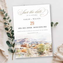 Colorado Springs, Colorado Aquarel Bruiloft