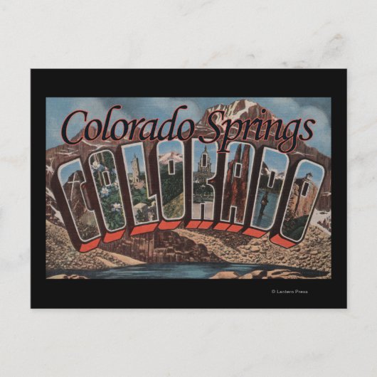 Colorado Springs, Colorado — grote letterscènes Briefkaart (Voorkant)