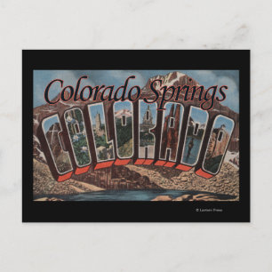 Colorado Springs, Colorado — grote letterscènes Briefkaart